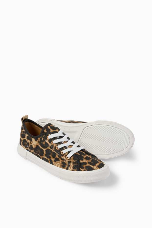 Donna - Sneakers - stampa leopardata - nero / beige