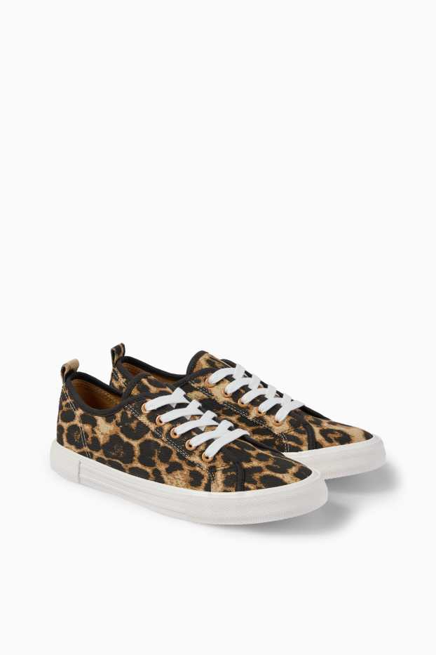 Donna - Sneakers - stampa leopardata - nero / beige