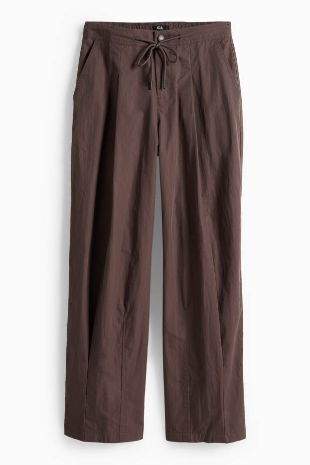 Dámské - Kalhoty - tmavohnědá