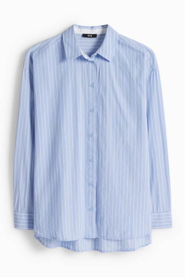 Femmes - Chemisier - à rayures - blanc / bleu clair