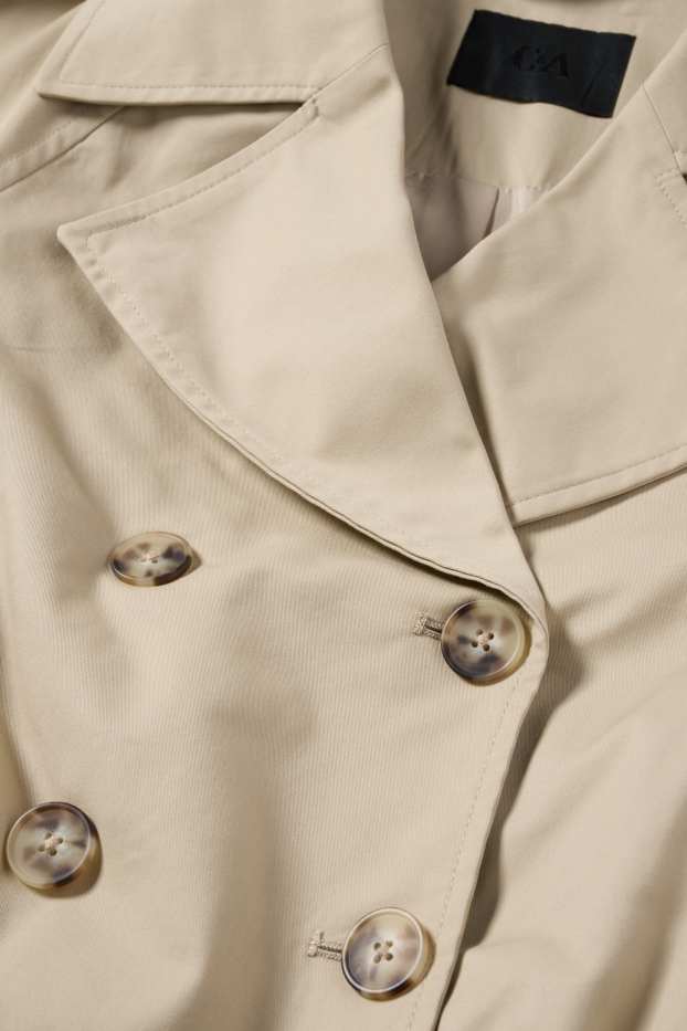 Dames - Korte trenchcoat - beige
