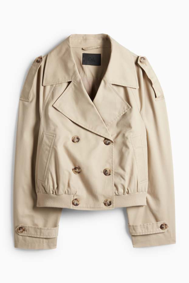 Dames - Korte trenchcoat - beige