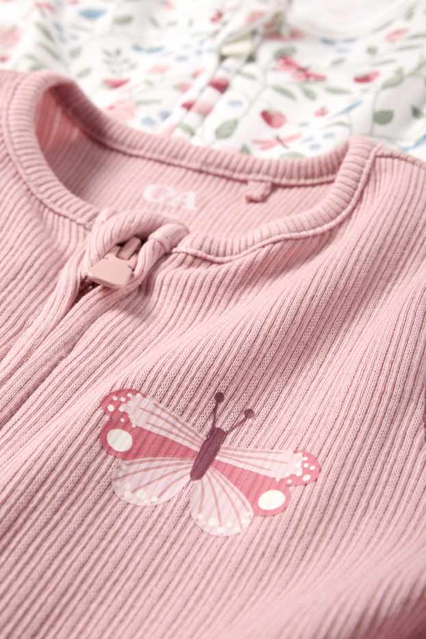 Baby Mädchen - Multipack 2er - Schmetterling - Baby-Schlafanzug - rosa