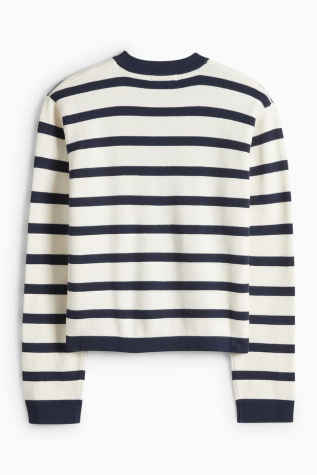 Děti - dívky - Top - tmavomodrá / krémově bílá