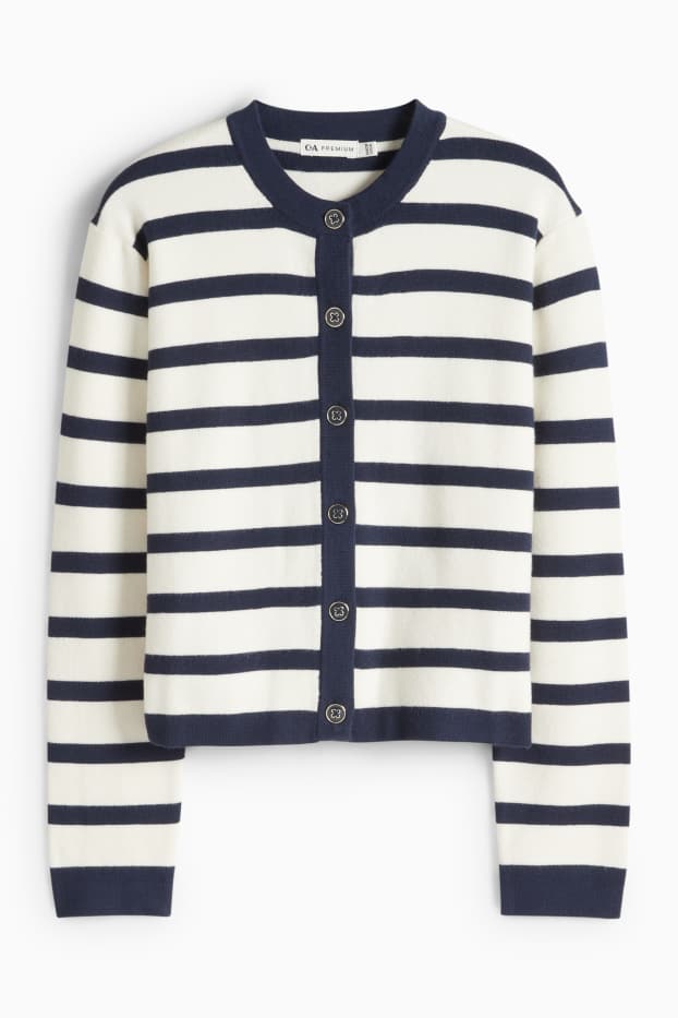 Děti - dívky - Top - tmavomodrá / krémově bílá