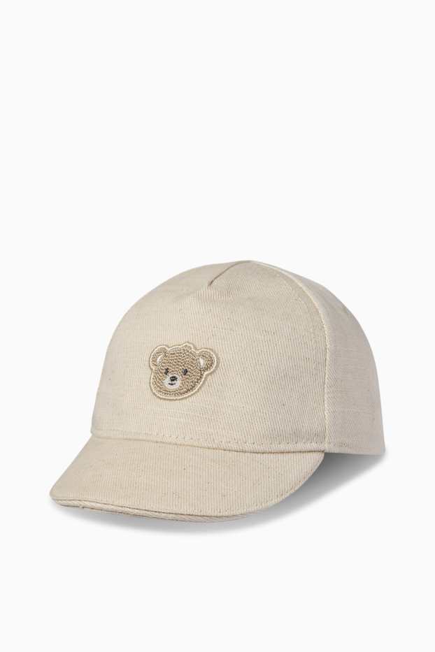 Baby Mädchen - Teddybär - Baby-Cap - hellbeige