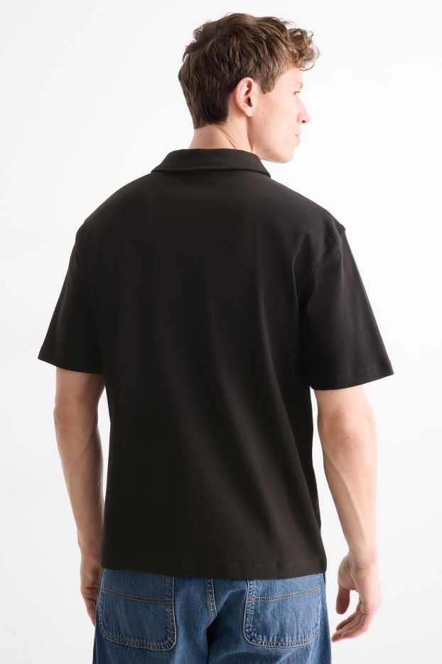 Hommes - Polo - relaxed fit - noir