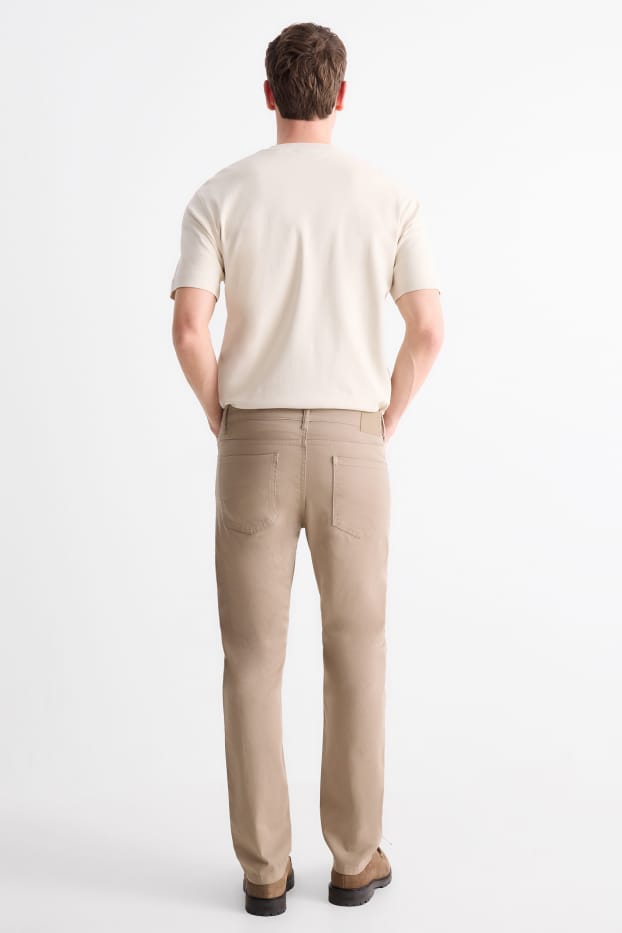 Uomo - Pantaloni - slim fit - tessuto tramato - tortora