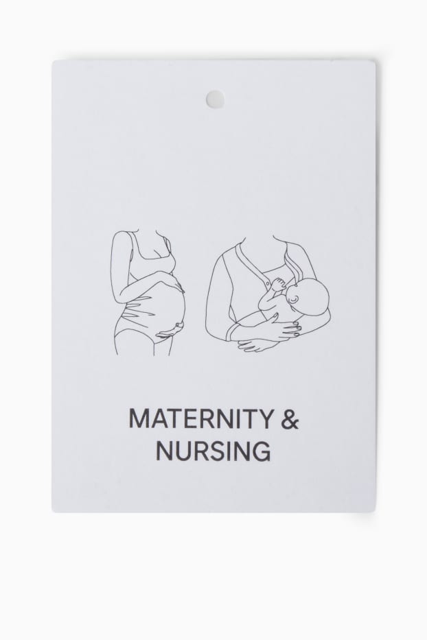 Donna - Maglia pigiama per allattamento - nero