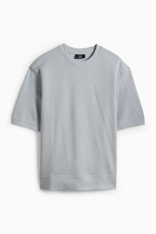 Men - T-shirt - relaxed fit - orange / light blue