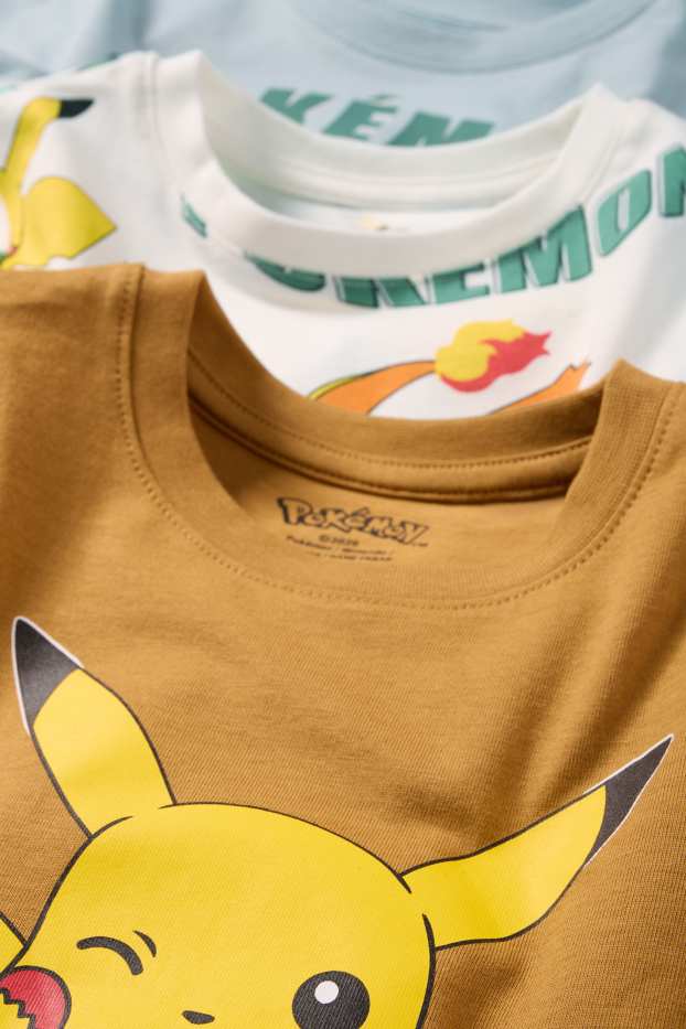 Nen - Paquet de 3 - Pokémon - samarreta de màniga curta - taronja / blau clar