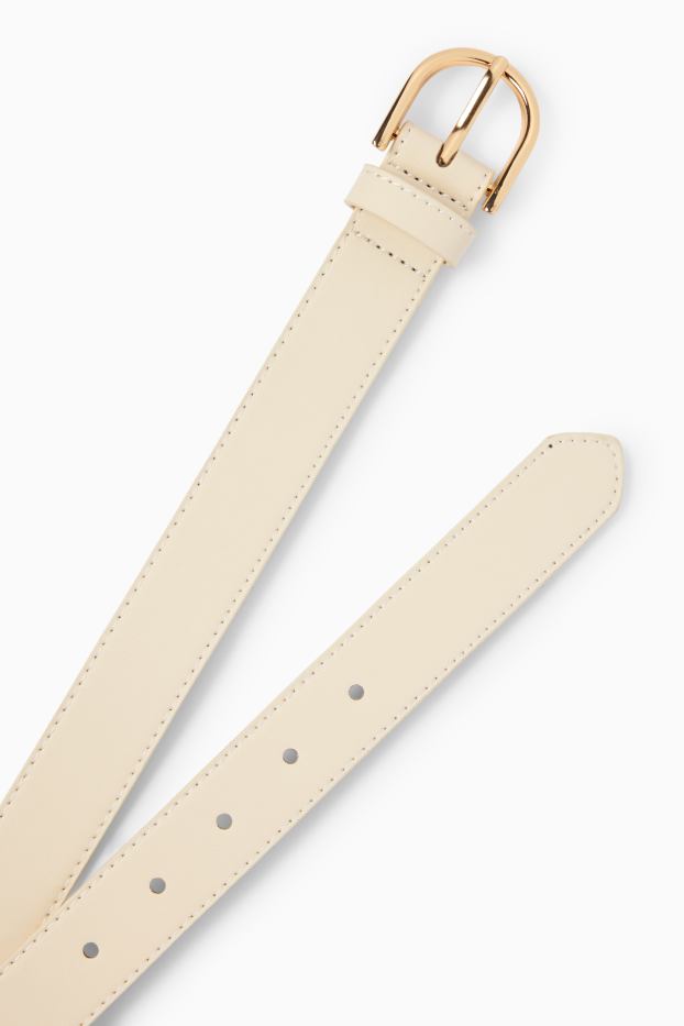 Dona - Cinturó - pell sintètica - beix clar