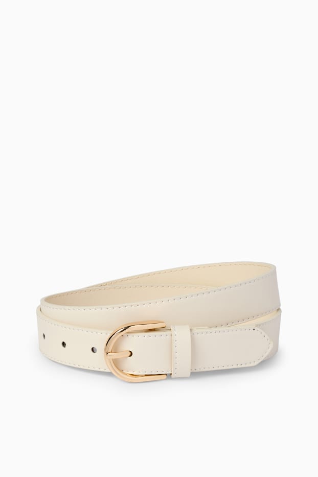 Dona - Cinturó - pell sintètica - beix clar