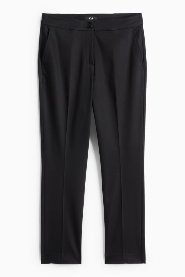 Dames - Pantalon - mid waist - slim fit - zwart