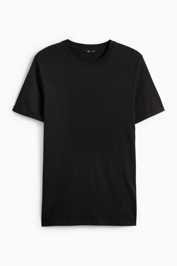 Heren - T-shirt - regular fit - zwart
