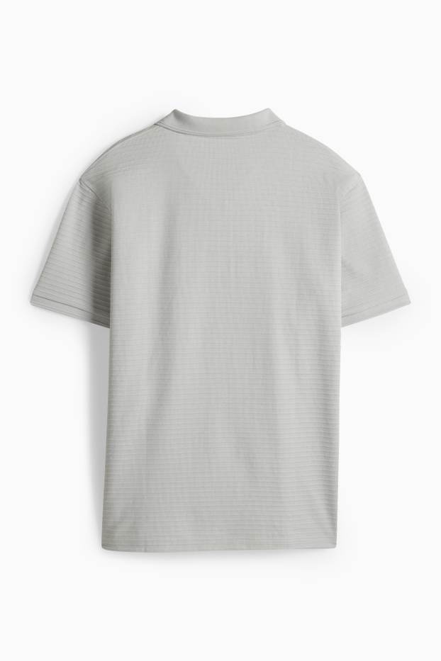 Home - Polo - regular fit - acanalat - gris