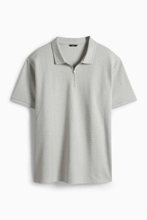 Home - Polo - regular fit - acanalat - gris