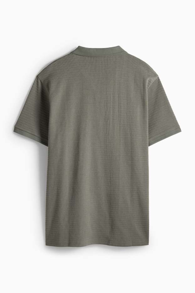 Home - Polo - regular fit - acanalat - verd