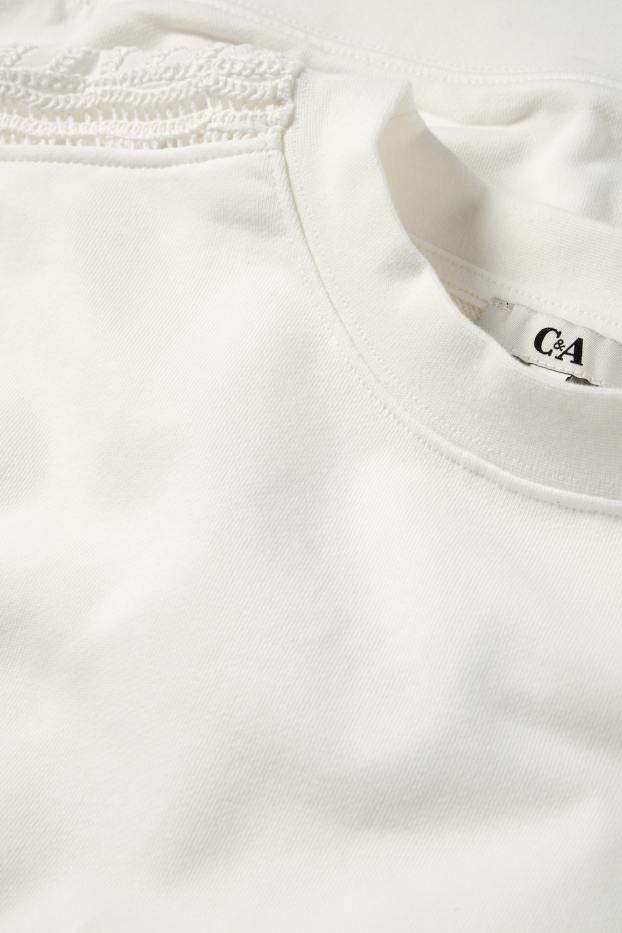 Femei - Bluză de molton - alb