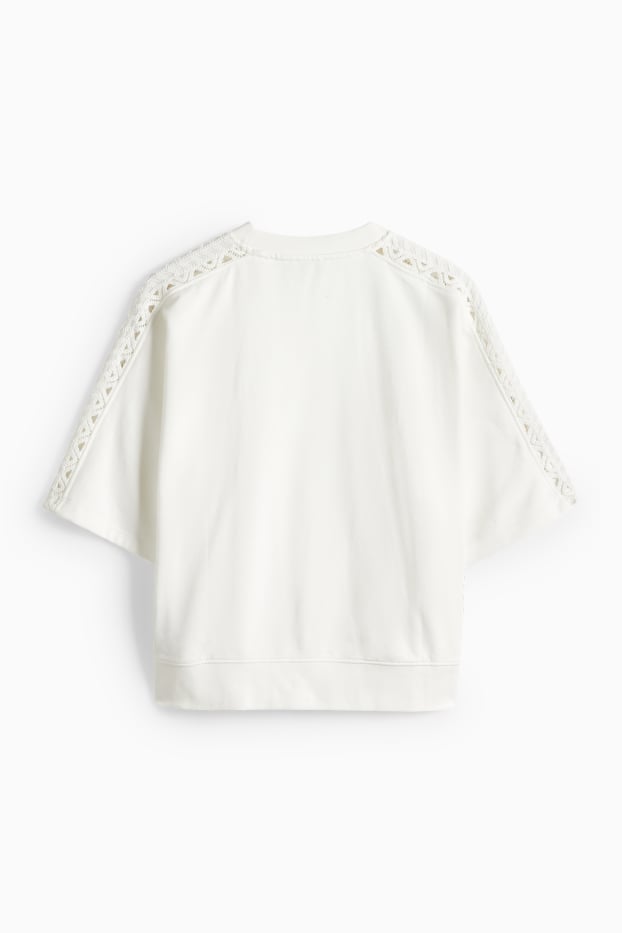 Femei - Bluză de molton - alb