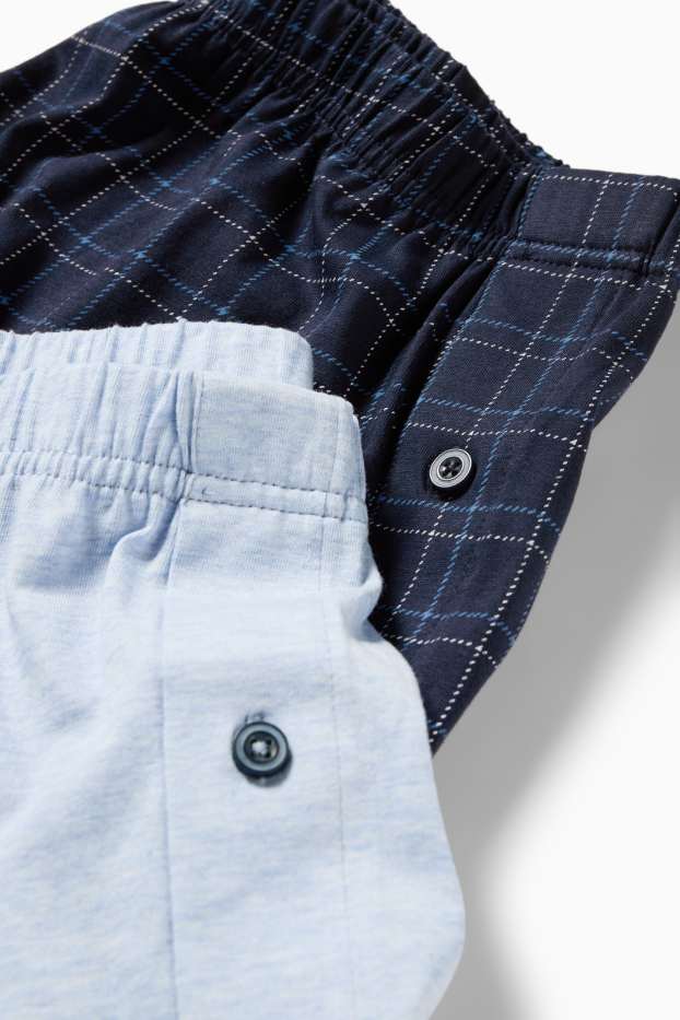 Hommes - Lot de 2 - caleçons - jersey - bleu foncé