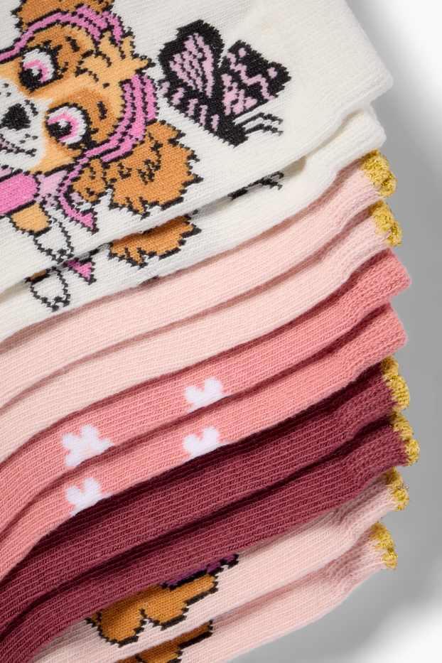 Enfants filles - Lot de 5 paires - La Pat’ Patrouille - Stella - chaussettes à motif - rose