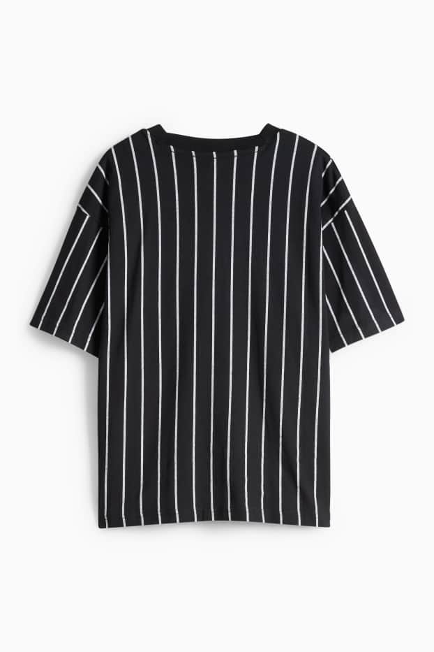 Children Boys - New York - short sleeve T-shirt - striped - black / white