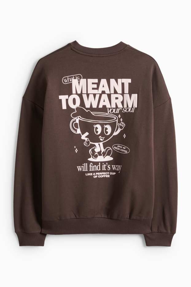 Dames - Oversized sweatshirt - donkerbruin