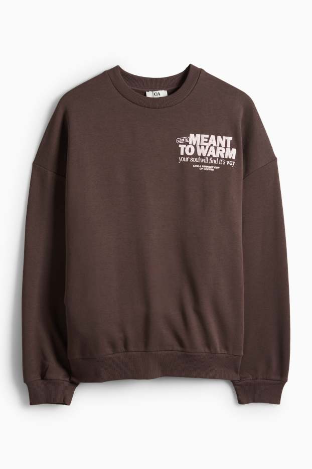 Dames - Oversized sweatshirt - donkerbruin