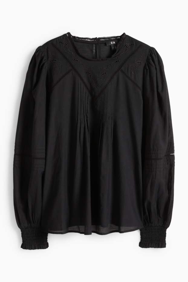 Dona - Brusa - brodat anglès - negre