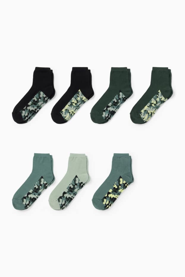Nen - Paquet de 7 - mitjons - verd fosc / negre