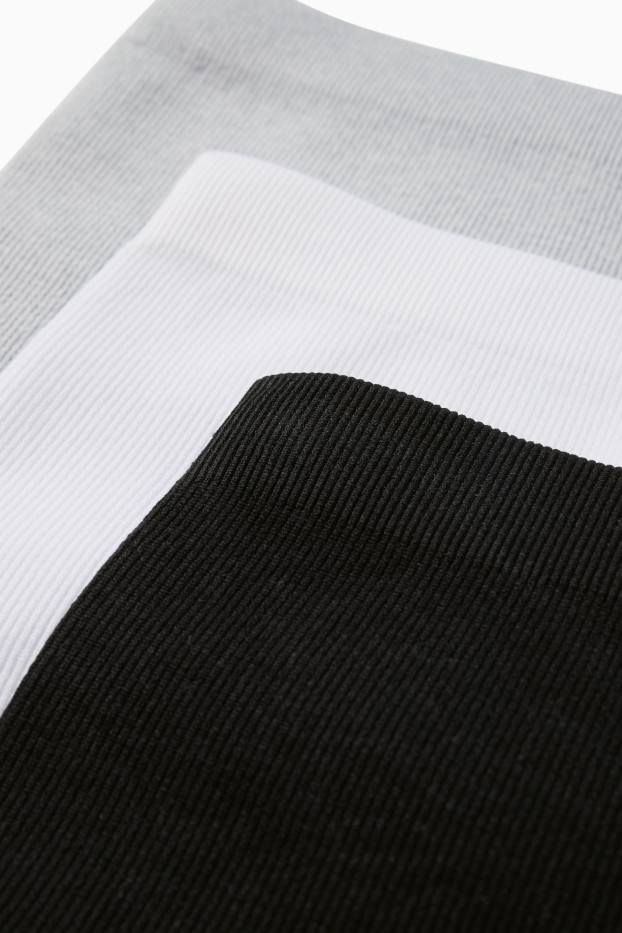 Kinderen: meisjes - Set van 3 - boxershort - ribstof - zwart / grijs