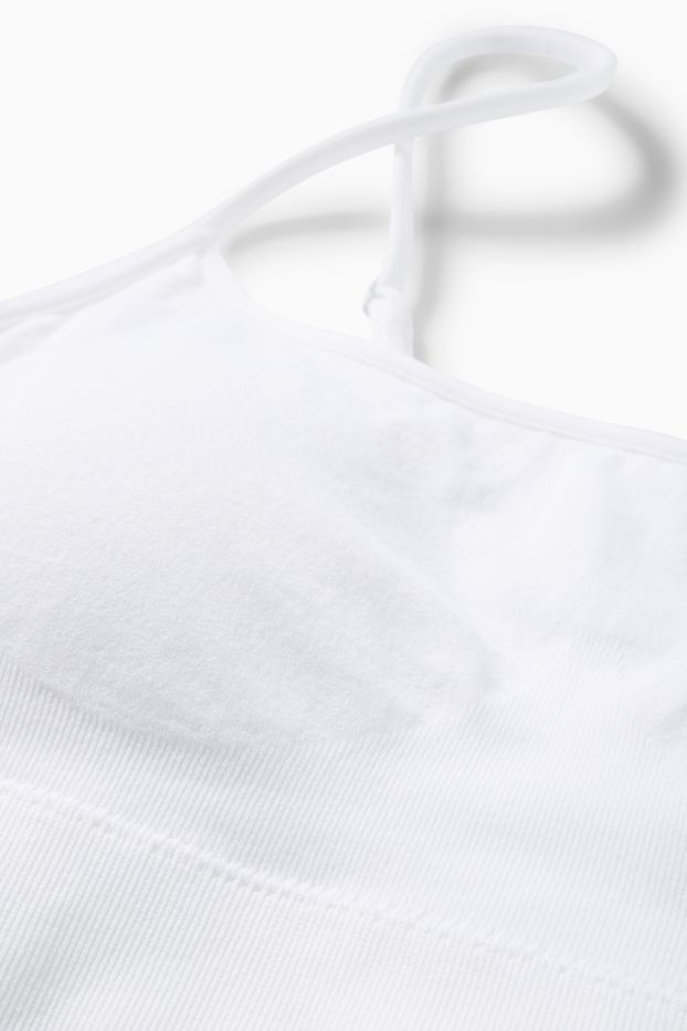 Dámské - Sportovní podprsenka - bezešvá - bílá