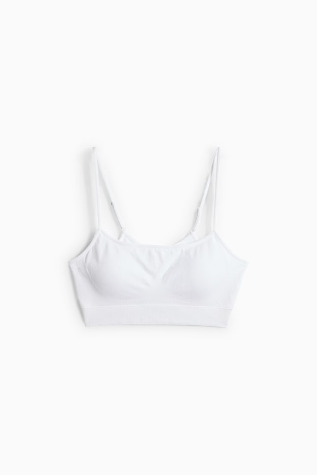 Dámské - Sportovní podprsenka - bezešvá - bílá