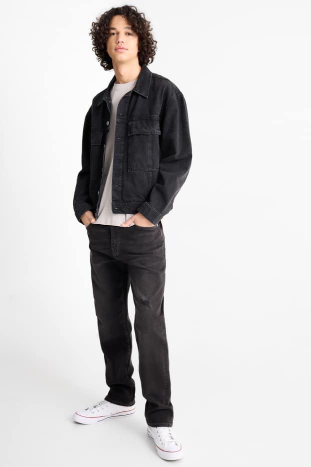 Home - Straight Jeans - texà gris fosc