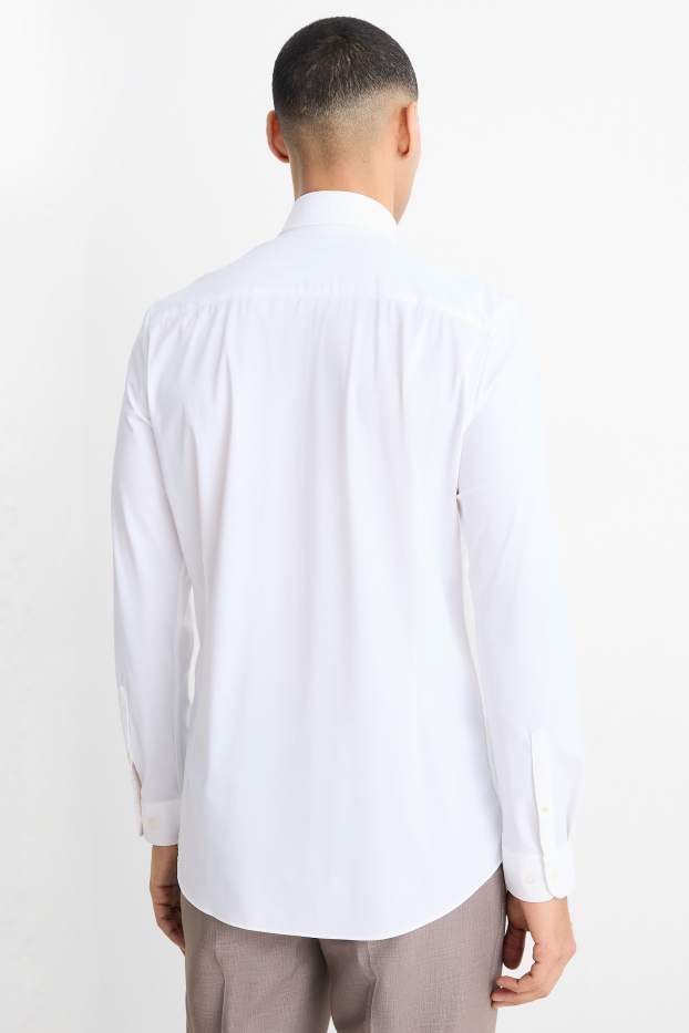 Herren - Businesshemd - Slim Fit - Kent - Flex - weiß