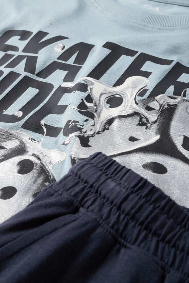 Kinderen: jongens - Skater - set - T-shirt en short - 2-delig - blauw