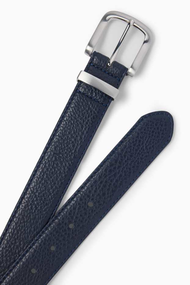 Men - Belt - faux leather - dark blue