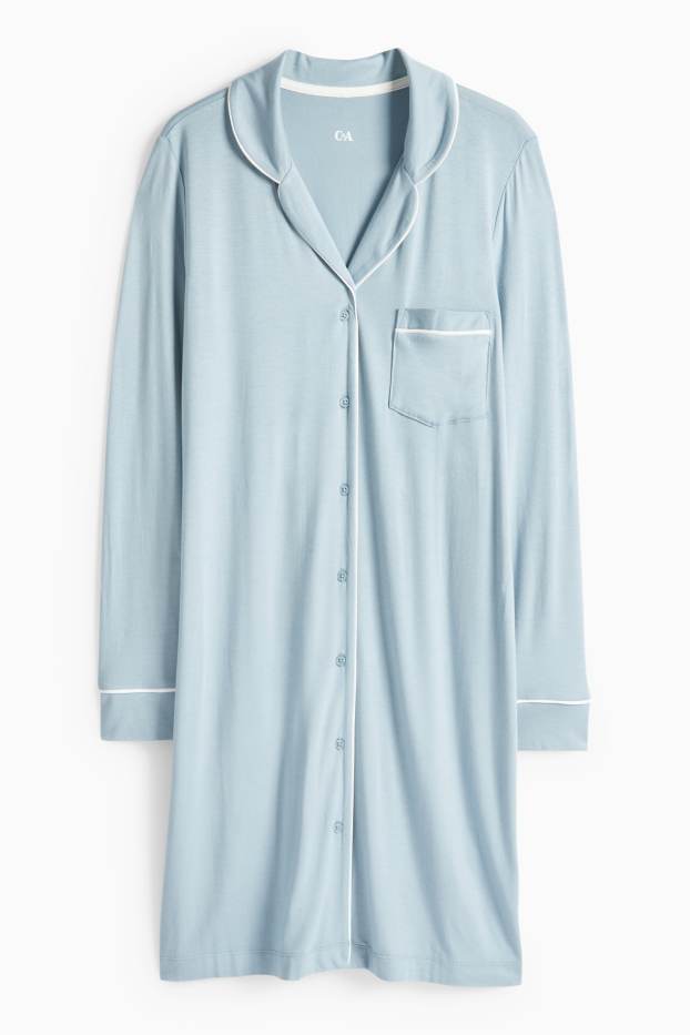 Femmes - Chemise de nuit en viscose - bleu clair
