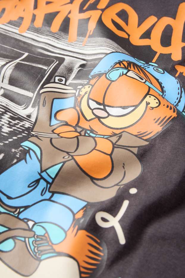 Kinder Jungen - Garfield - Kurzarmshirt - dunkelgrau