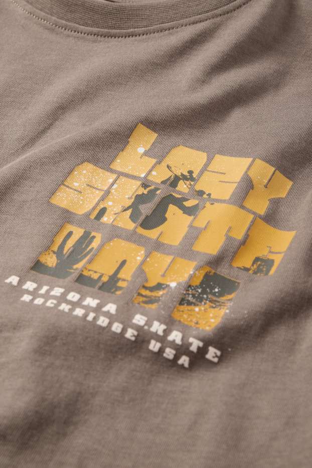 Kinder Jungen - Skate - Kurzarmshirt - taupe