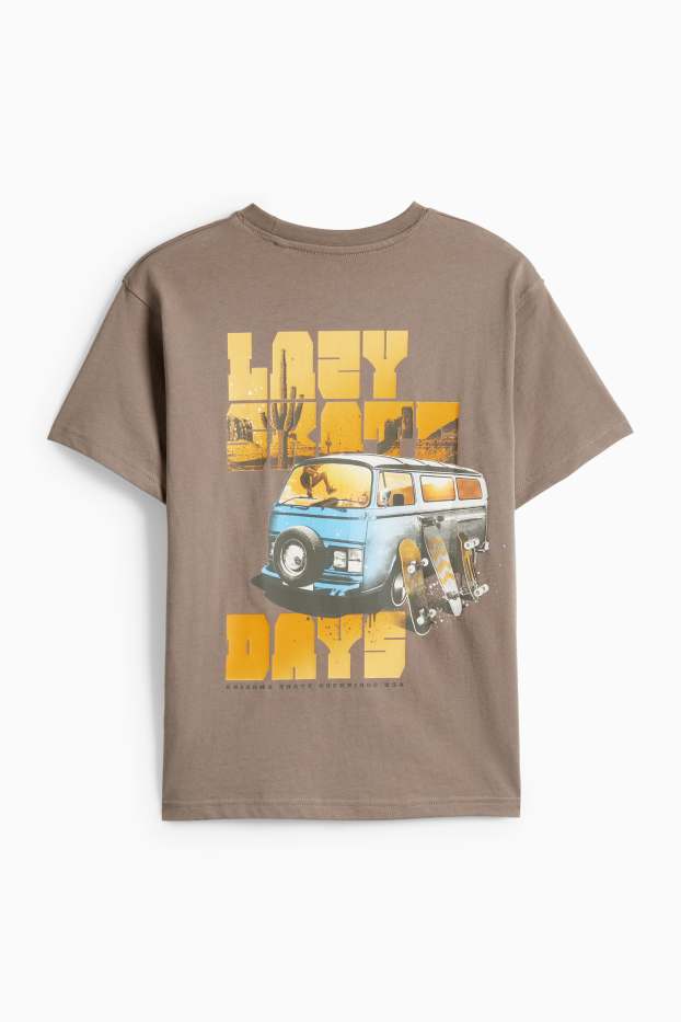 Kinder Jungen - Skate - Kurzarmshirt - taupe