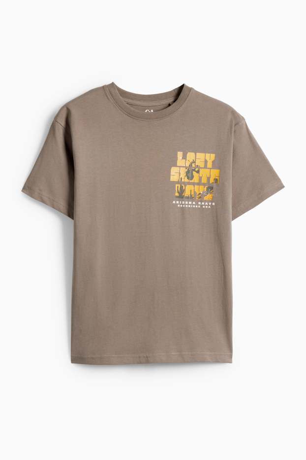 Kinder Jungen - Skate - Kurzarmshirt - taupe