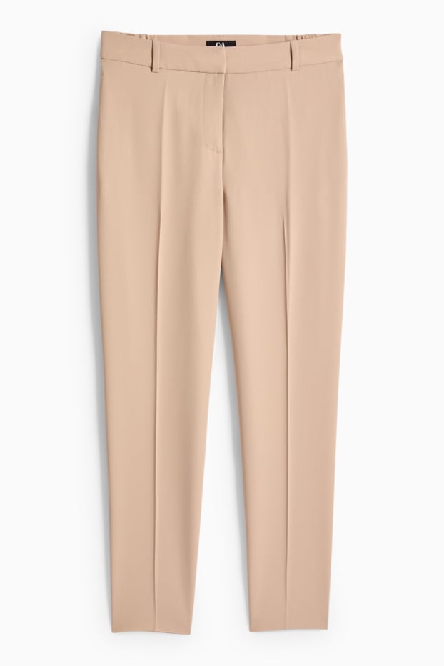 Dames - Business-broek - mid waist - cigarette fit - beige