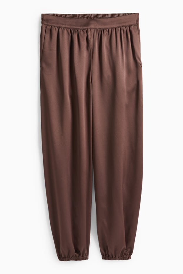 Dámské - Kalhoty - tmavohnědá