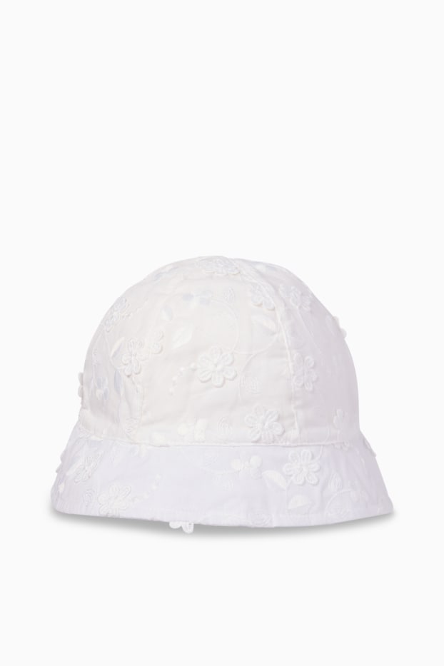 Nadó nena - Barret per a nadó - brodat anglès - blanc