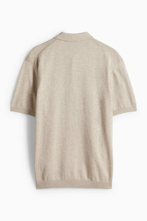 Pánské - Svetr - světle béžová