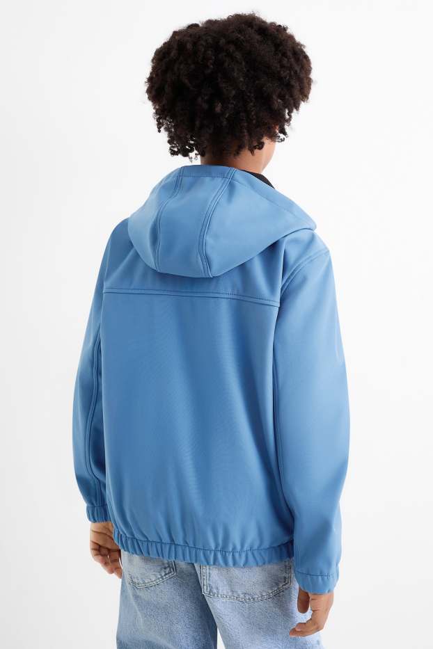 Copii - Băieți - Geacă softshell cu glugă - impermeabilă - albastru