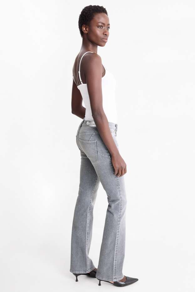 Women - Bootcut jeans - mid-rise waist - shaping jeans - LYCRA® - denim-light gray