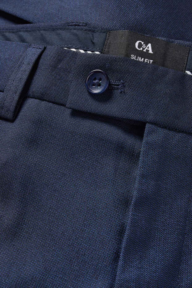 Herren - Baukasten-Hose - Slim Fit - strukturiert - dunkelblau